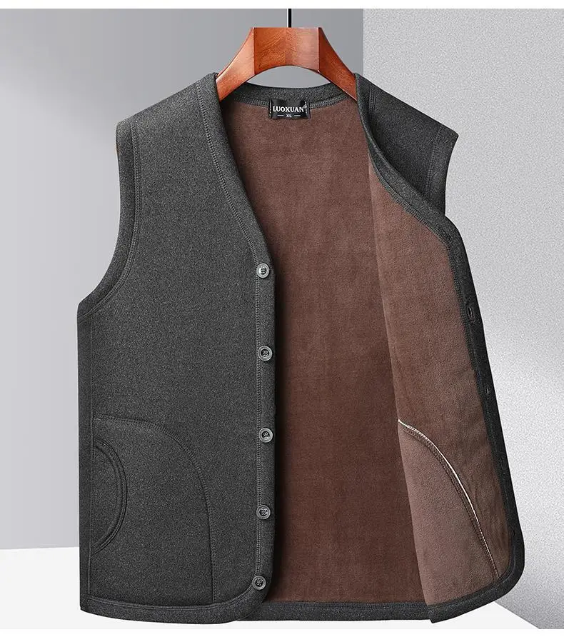 Grey Fleece Vest for Men Winter Coat Medium to Large — feature 14