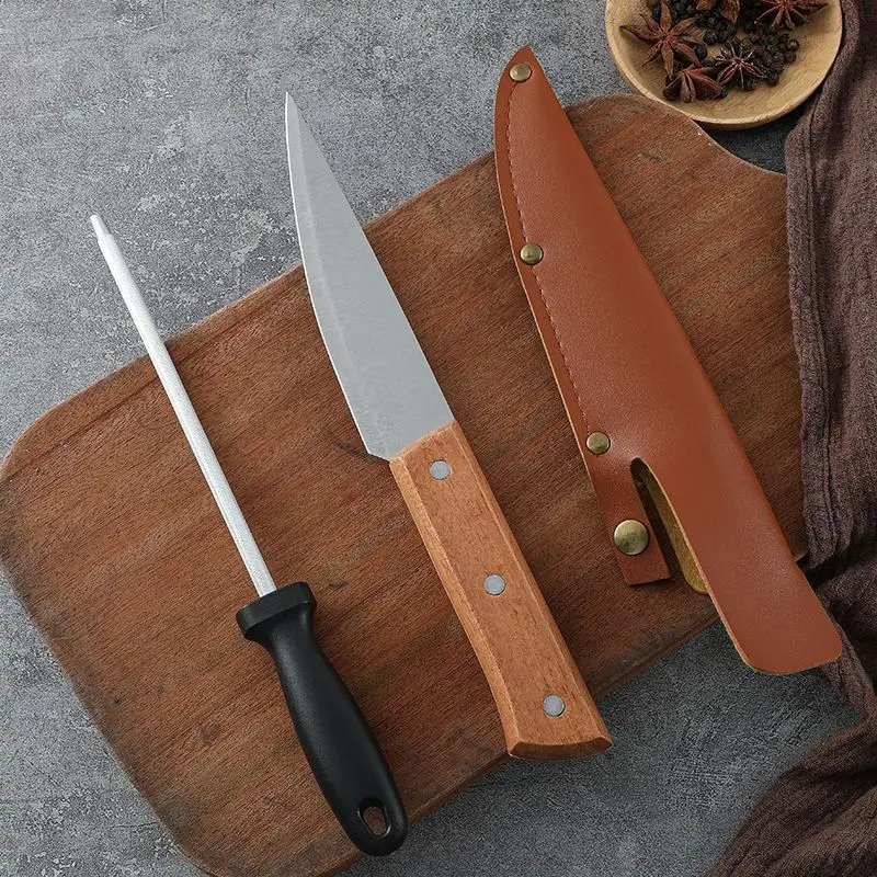 Stainless Steel Bloodletting Knife with Leather Handle