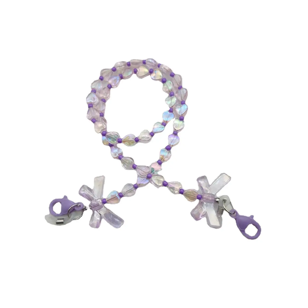 Purple Heartbeat Crystal Bracelet Set for Women - Image 6
