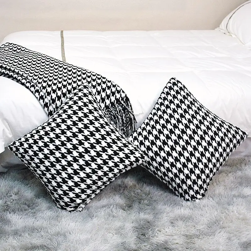 Modern Houndstooth Living Room Sofa Pillow Case - Image 4