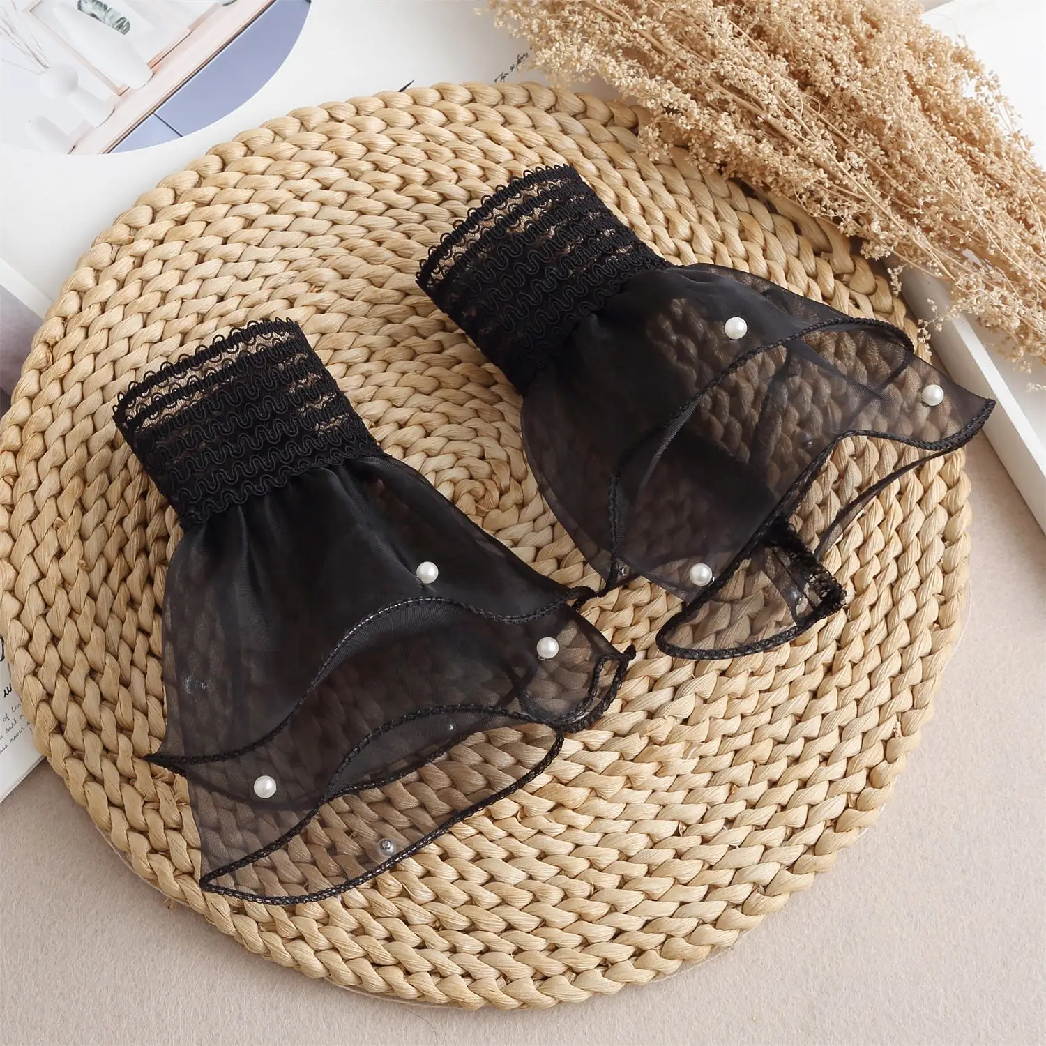 Black Lace Cuff Accessories for Women - Image 5