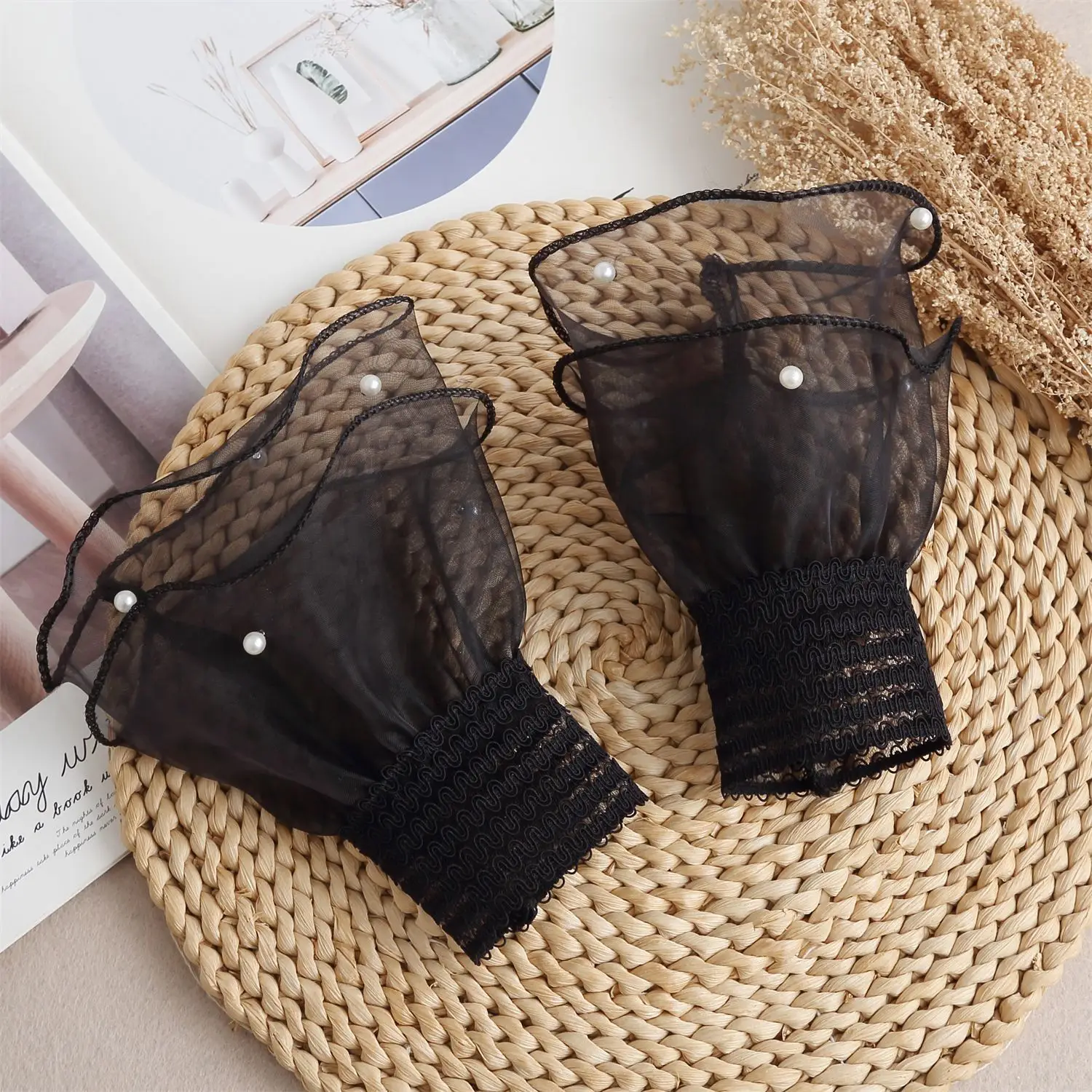 Black Lace Cuff Accessories for Women - Image 6