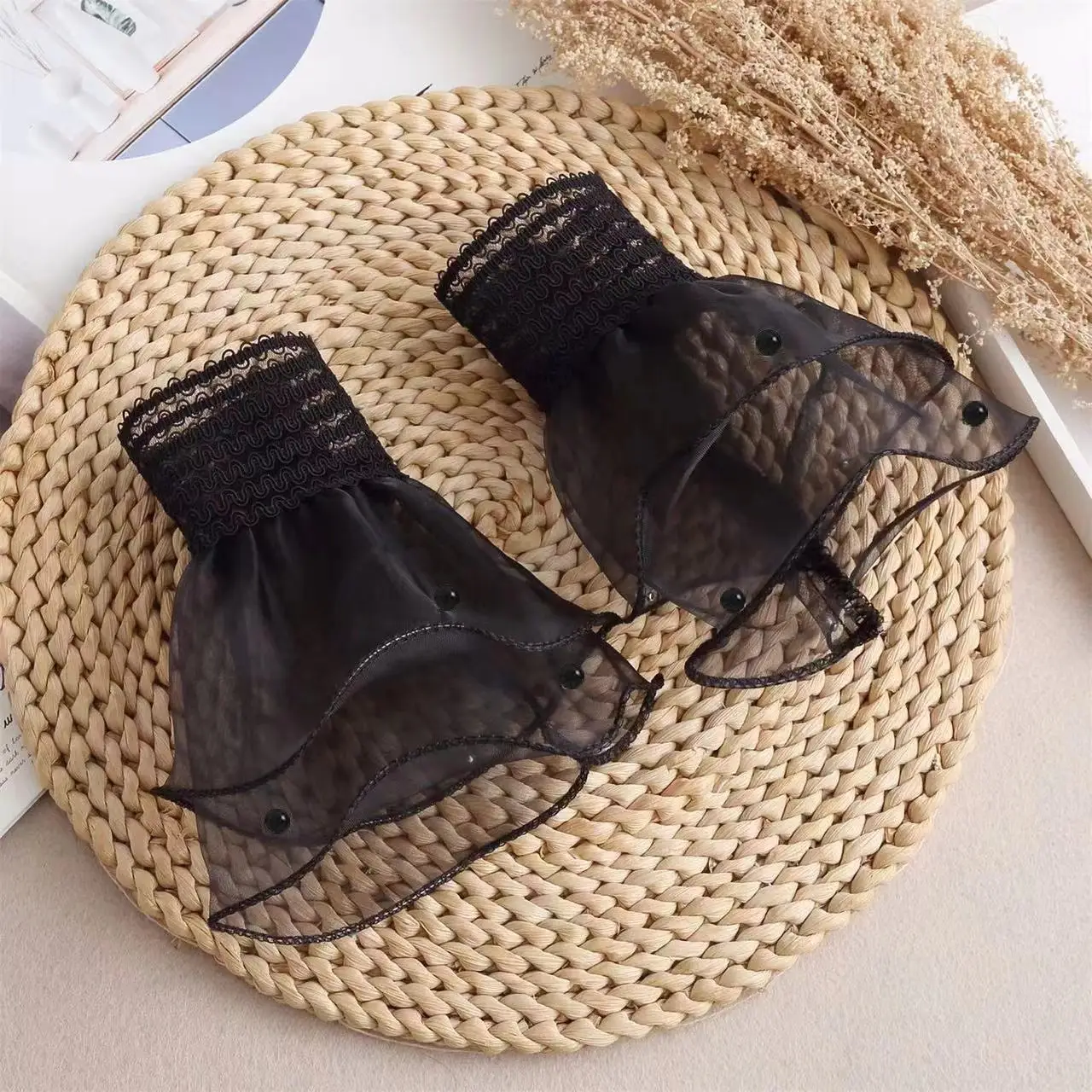 Black Lace Cuff Accessories for Women - Image 3