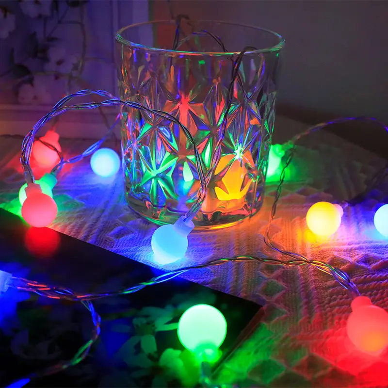 White Frosted Ball Lamp String Outdoor Camping Wedding Decor