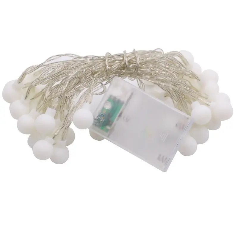 White Frosted Ball Lamp String Outdoor Camping Wedding Decor