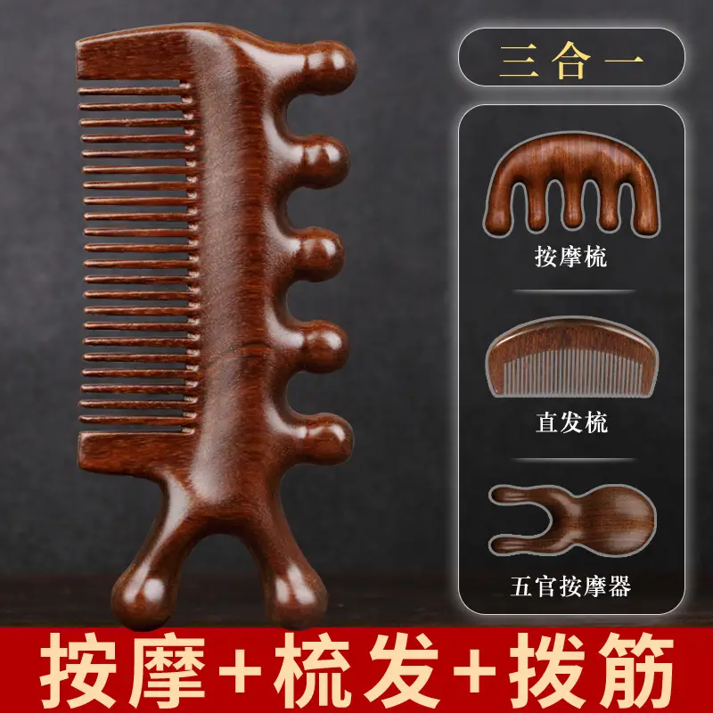 Wooden Scalp Massage Comb for Women Anti-Static - Image 3