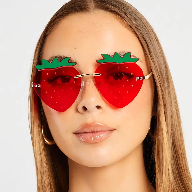 Strawberry Frameless Sunglasses for Women - Image 13