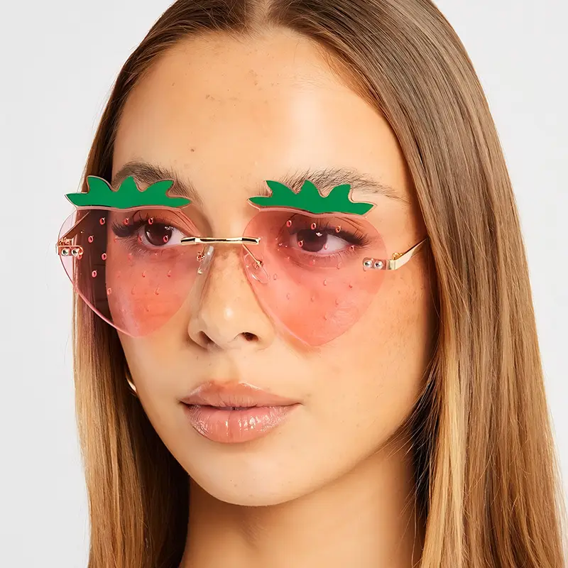 Strawberry Frameless Sunglasses for Women - Image 14