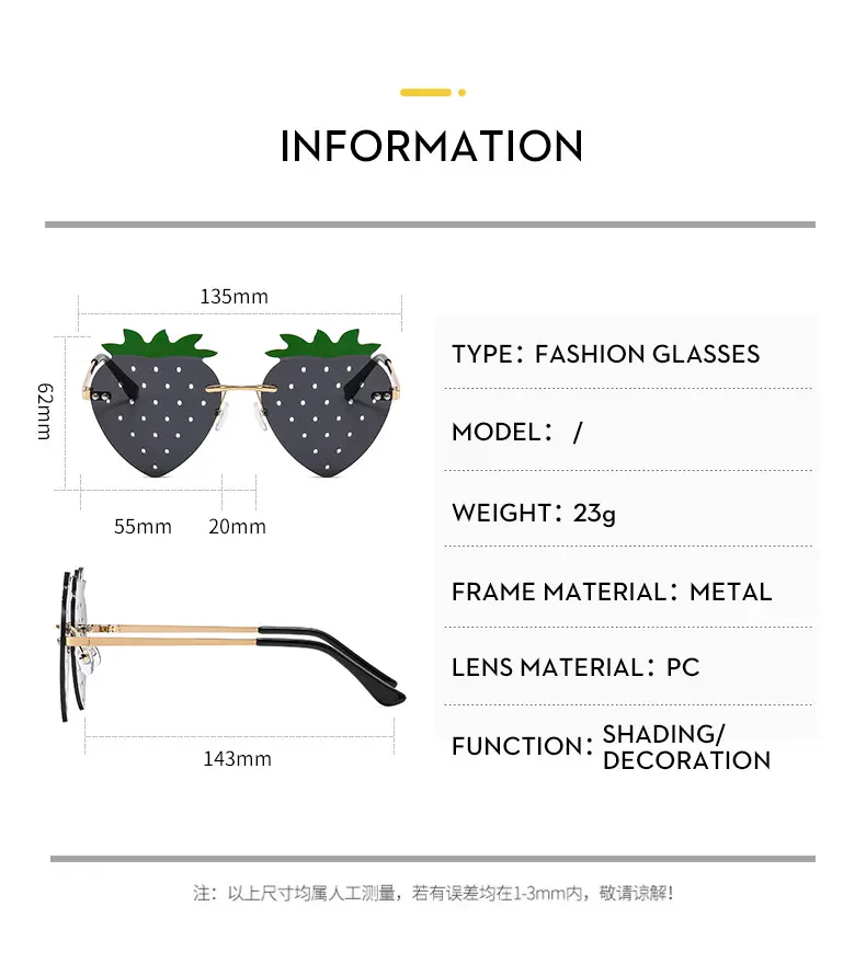 Strawberry Frameless Sunglasses for Women — feature 8