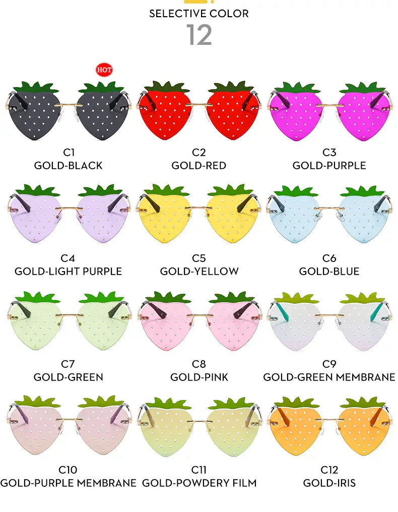 Strawberry Frameless Sunglasses for Women — feature 9