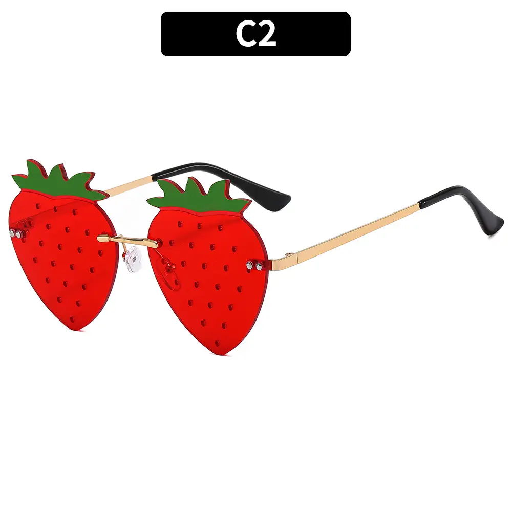 Strawberry Frameless Sunglasses for Women - Image 2
