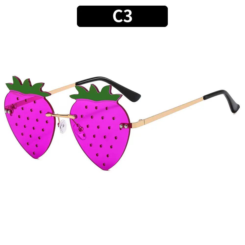 Strawberry Frameless Sunglasses for Women - Image 3