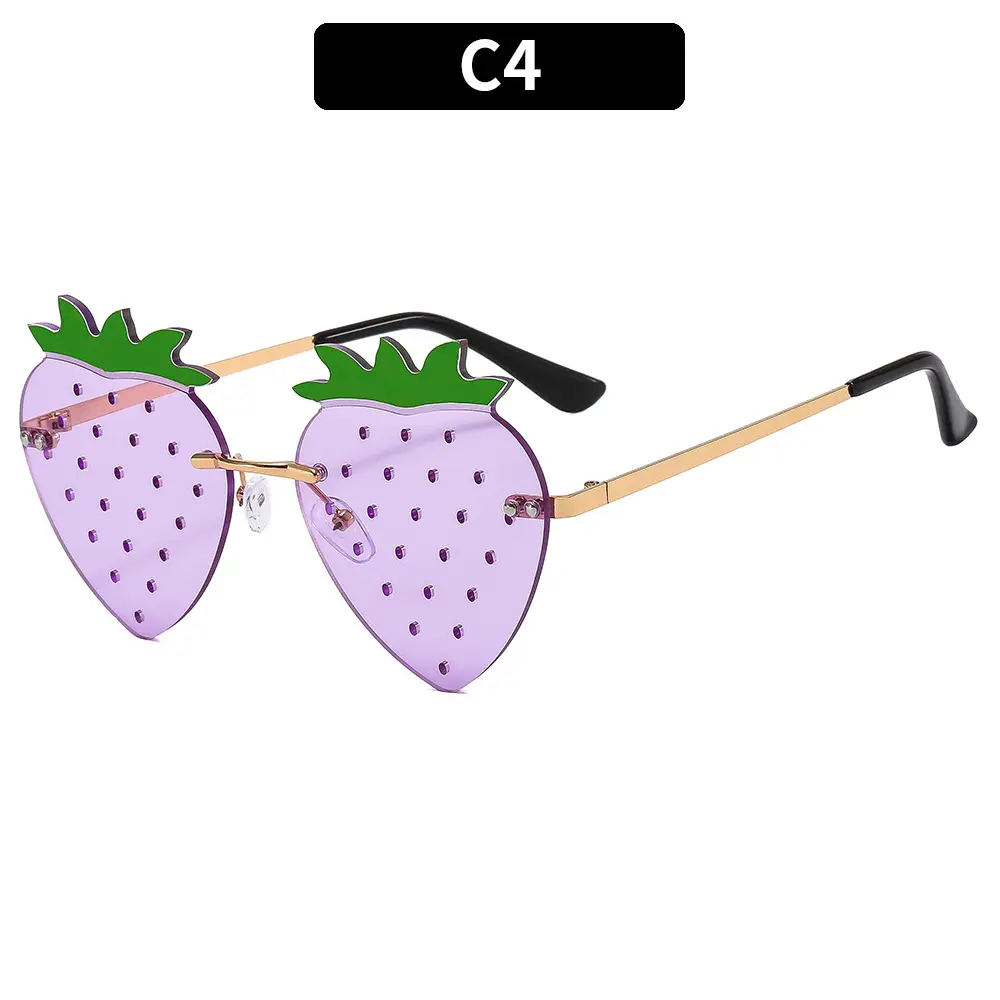 Strawberry Frameless Sunglasses for Women - Image 4
