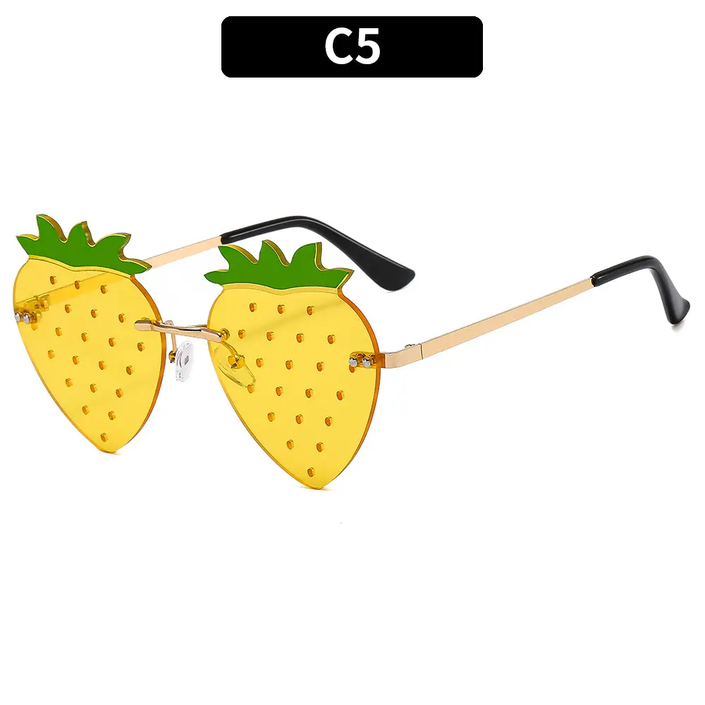 Strawberry Frameless Sunglasses for Women - Image 5