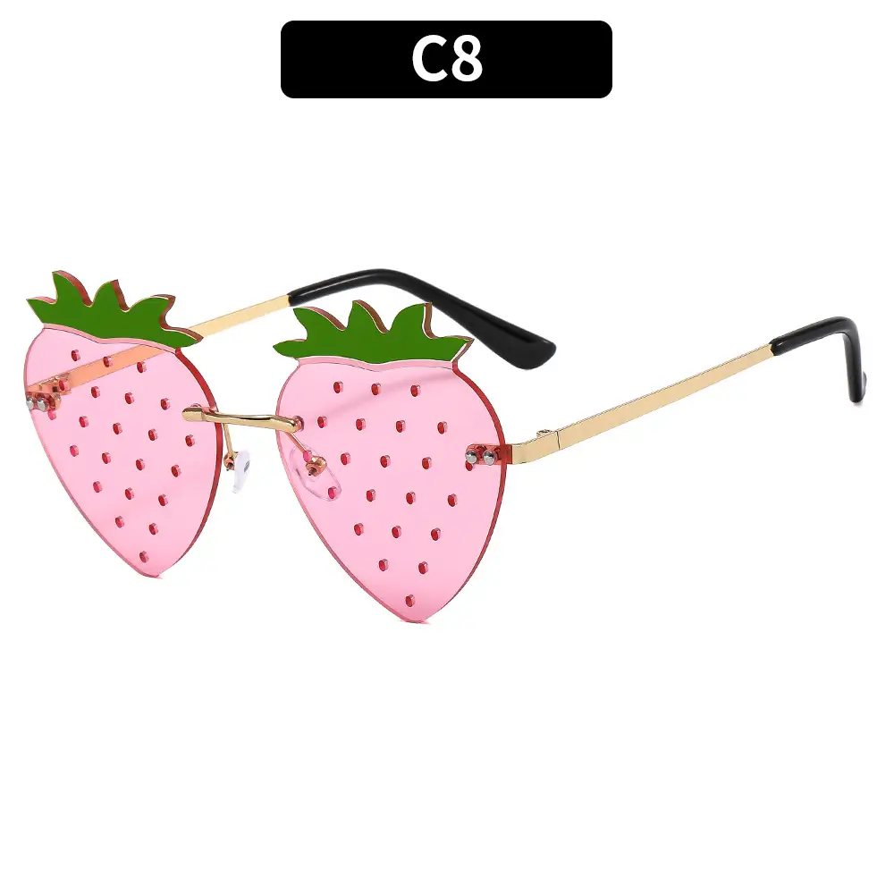 Strawberry Frameless Sunglasses for Women - Image 8