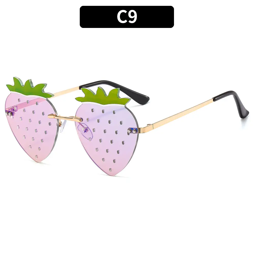 Strawberry Frameless Sunglasses for Women - Image 9