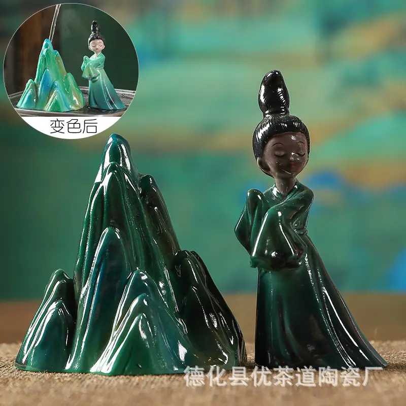 Green Color Changing Tea Pet Ornament for Home Decor - Image 4