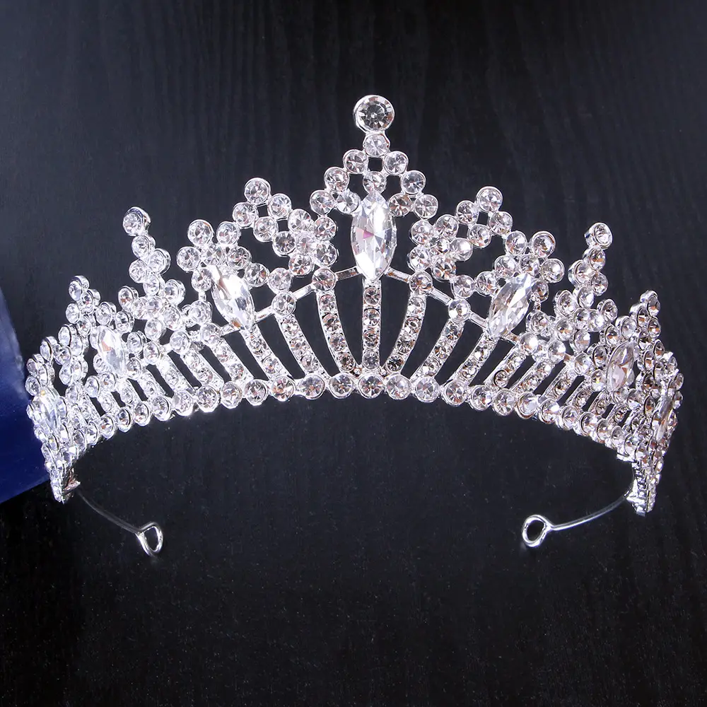 White Crystal Bridal Tiara Crown for Women
