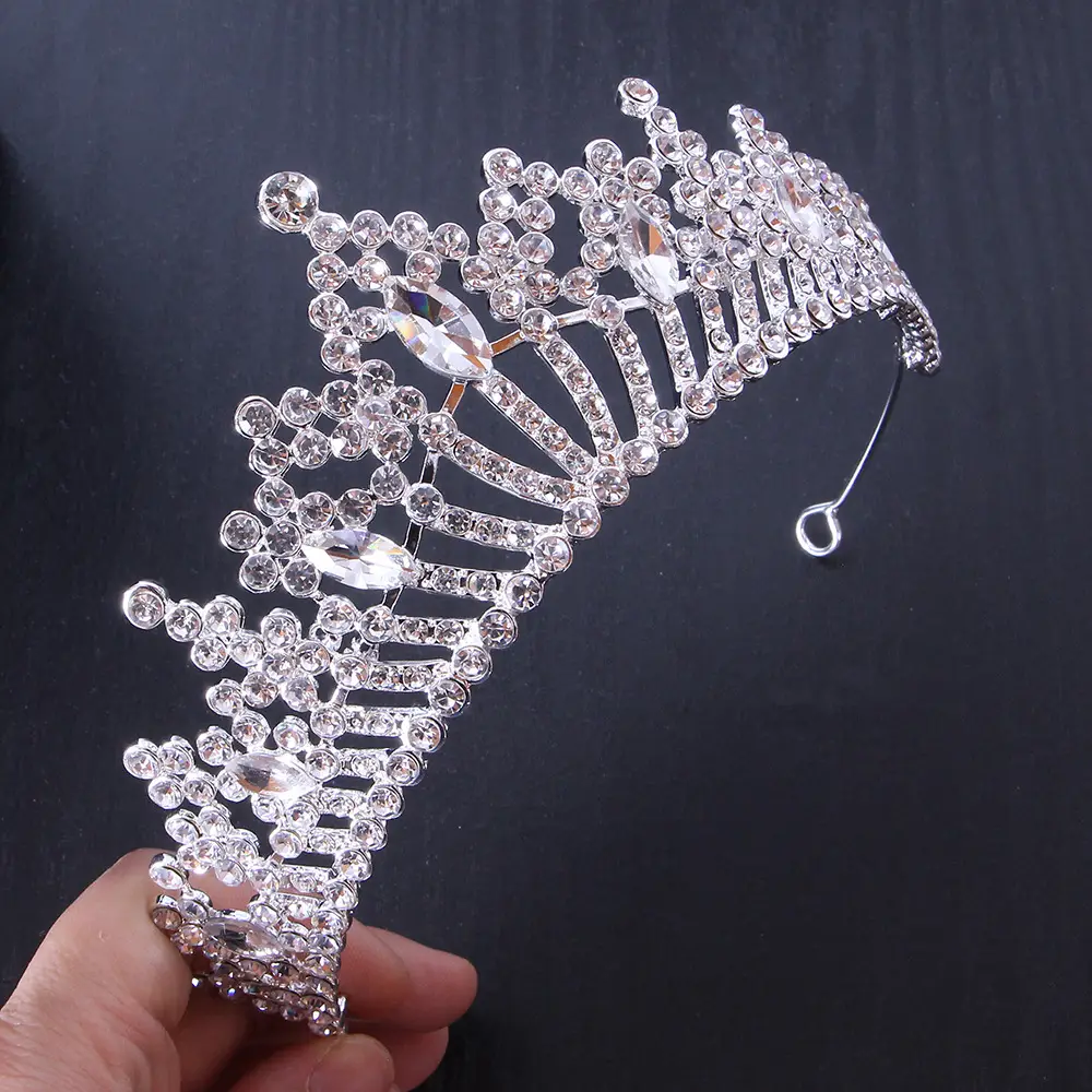 White Crystal Bridal Tiara Crown for Women