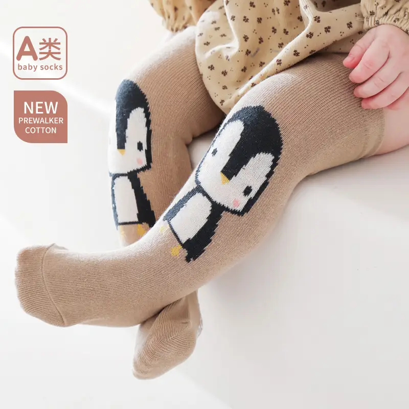New Kids Cartoon Polar Bear Mid-Calf Socks Light Blue Cotton