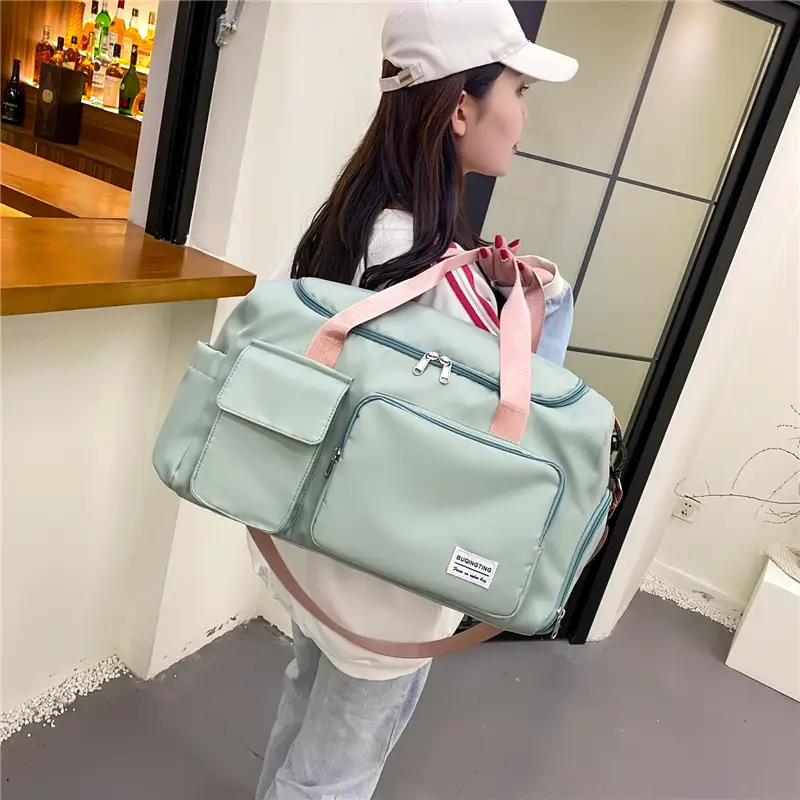 Black One-Shoulder Crossbody Fitness Bag for Women - Image 12