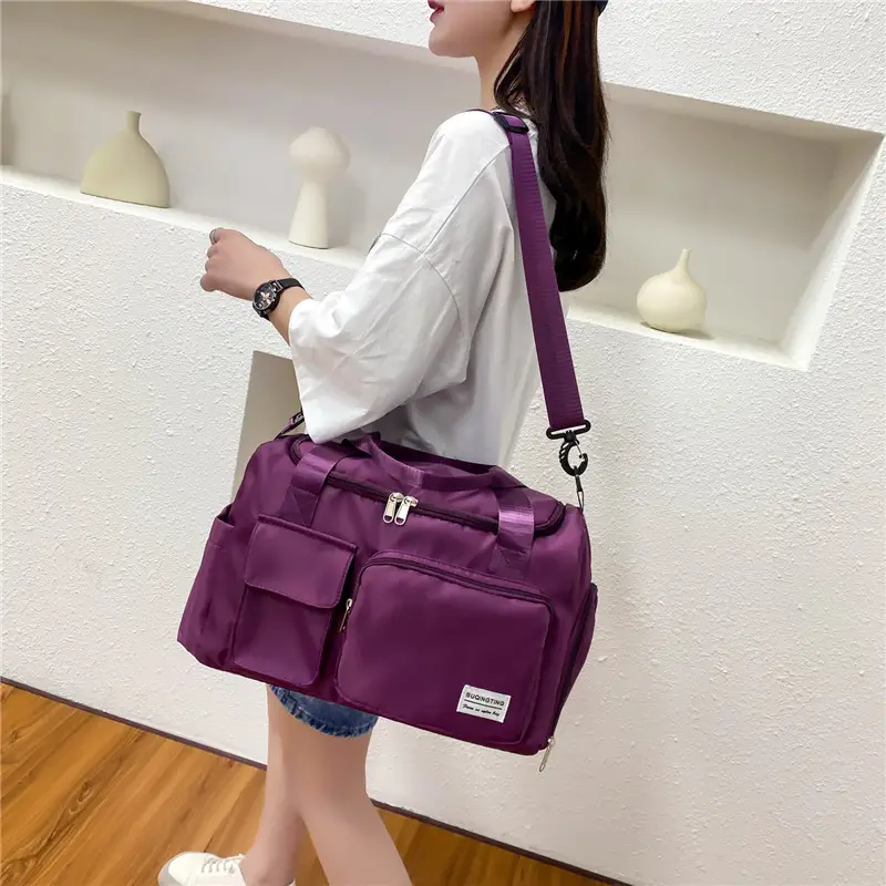 Black One-Shoulder Crossbody Fitness Bag for Women - Image 14