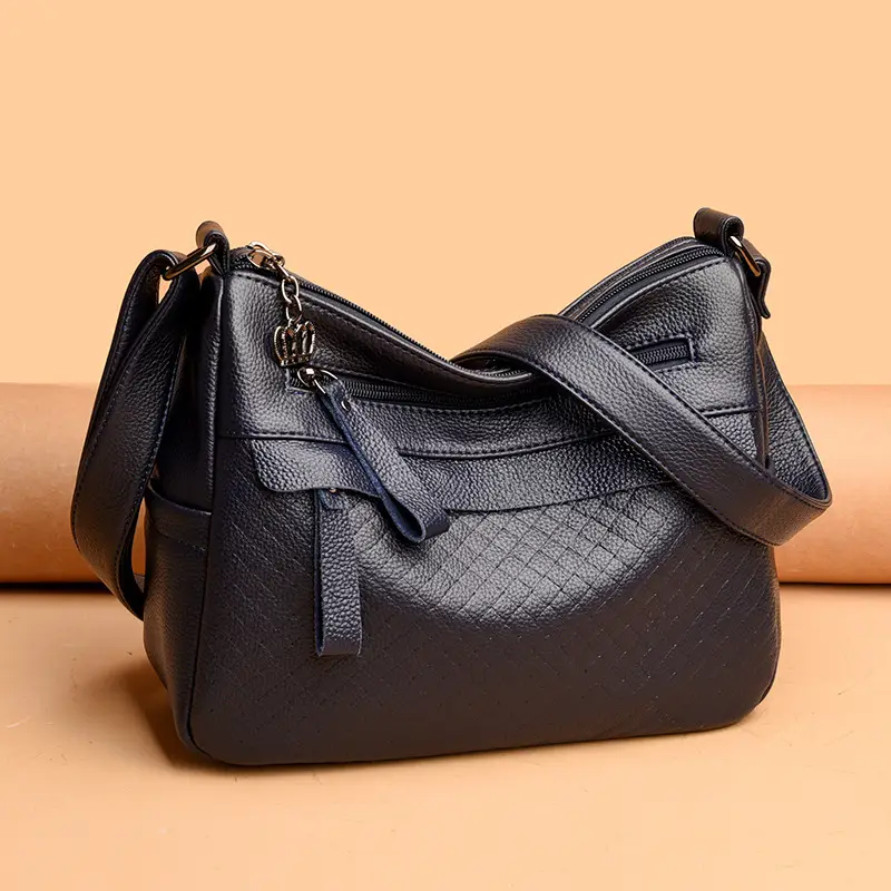 2025 Women's Black Leather Shoulder Crossbody Bag - Image 2