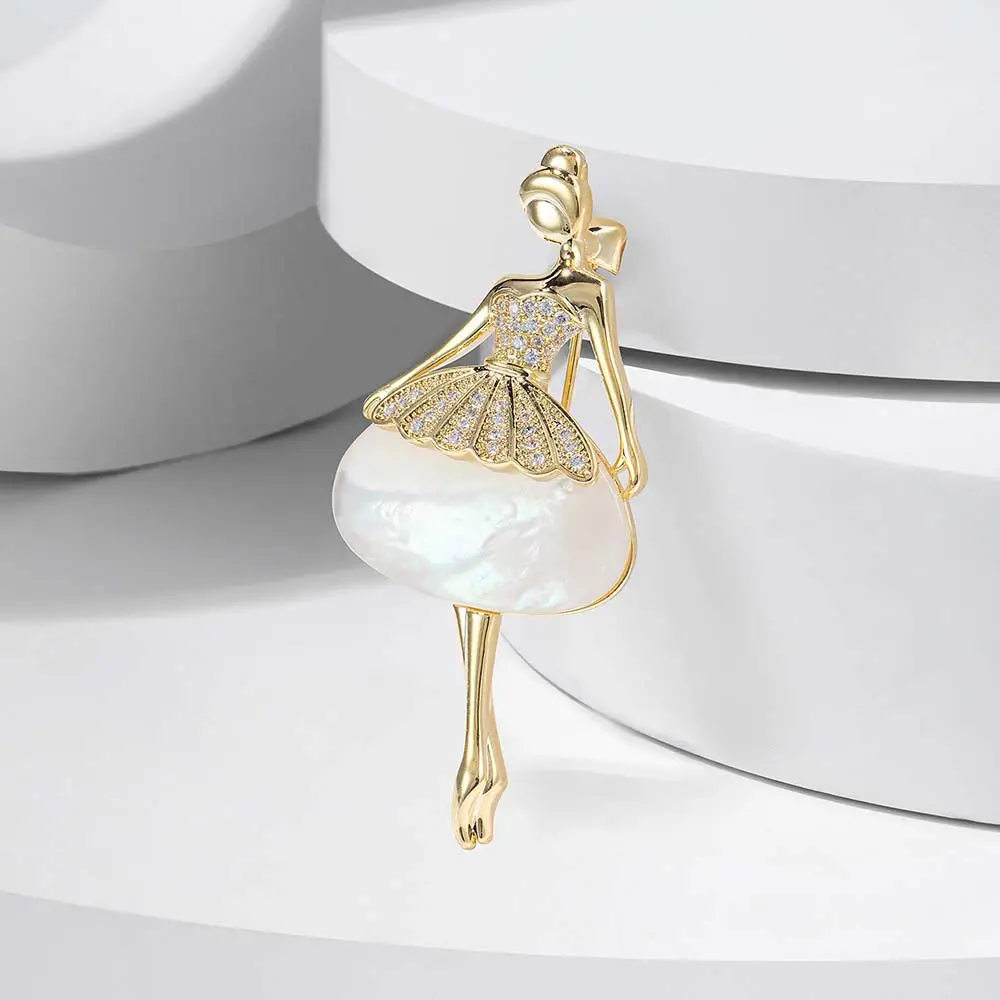 Black Shell Ballet Dance Brooch Suit for Women - Image 3