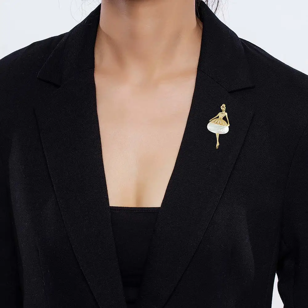 Black Shell Ballet Dance Brooch Suit for Women - Image 5