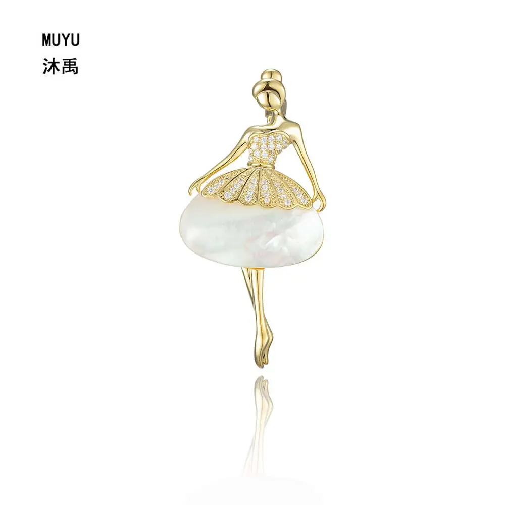 Black Shell Ballet Dance Brooch Suit for Women - Image 6