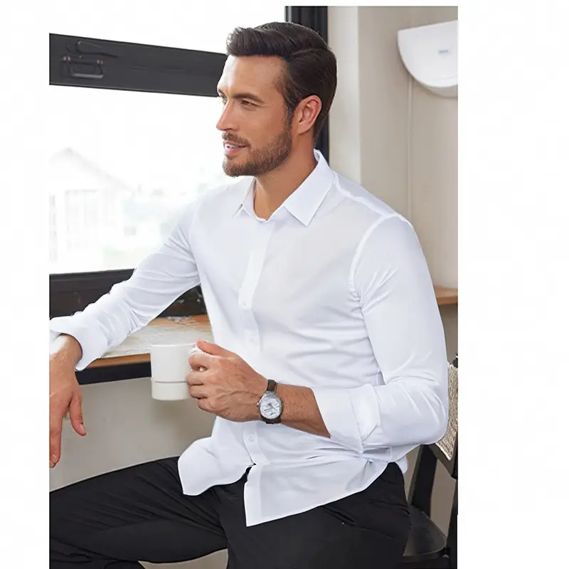 White Plus Size Men's Striped Shirt 2026 - Image 14