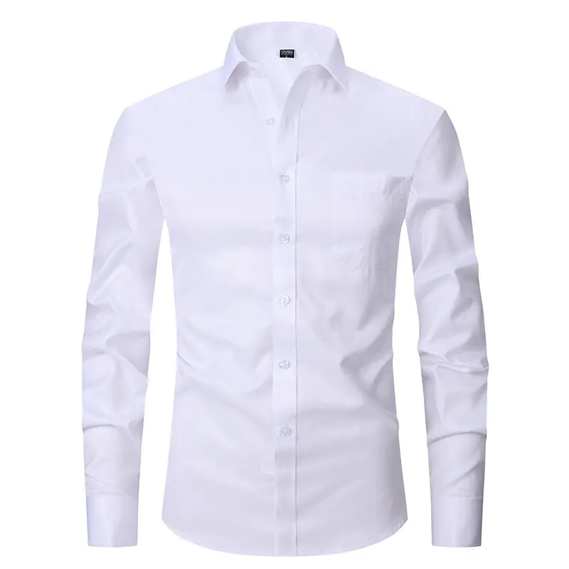 White Plus Size Men's Striped Shirt 2026 - Image 2