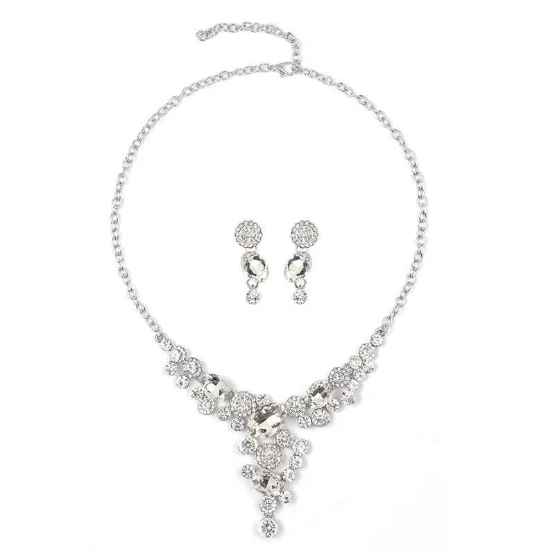 Crystal Necklace Set for Women Silver Light Luxury - Image 5
