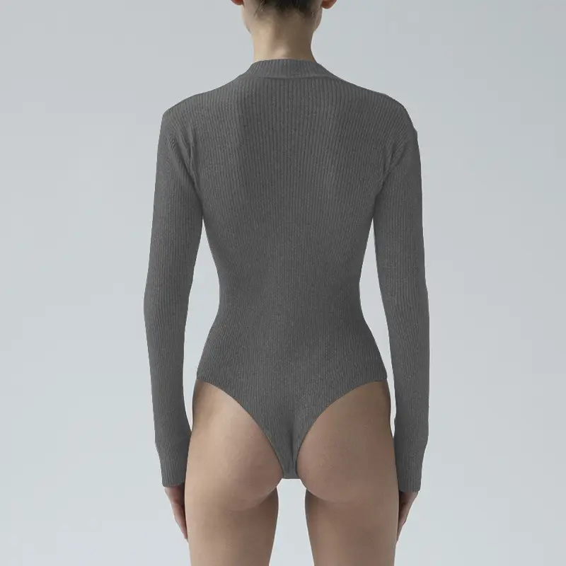 Black Slim Fit Button Long Sleeve Top for Women - Image 8