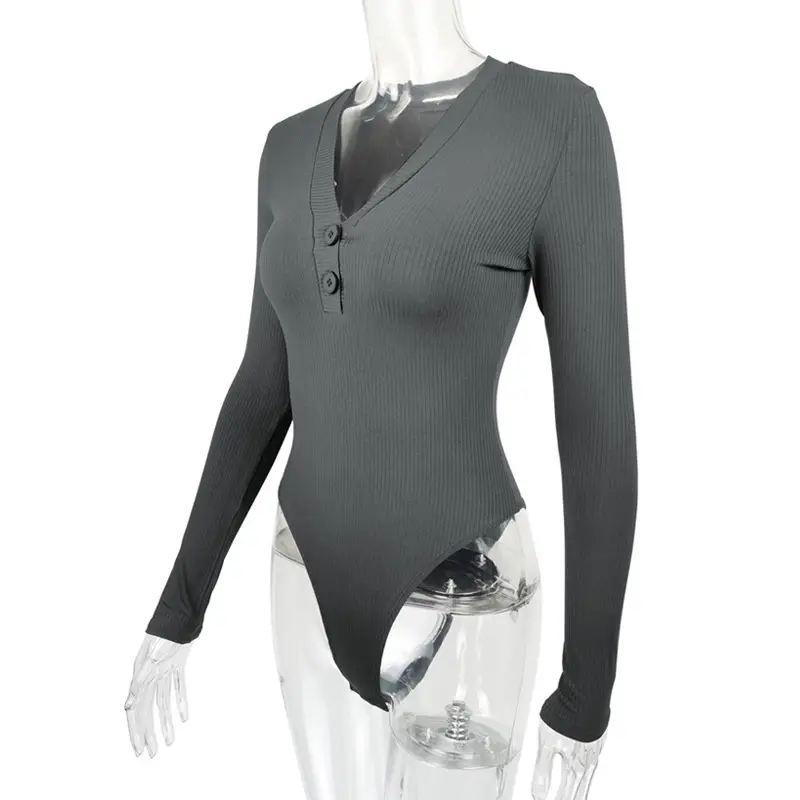 Black Slim Fit Button Long Sleeve Top for Women — feature 19