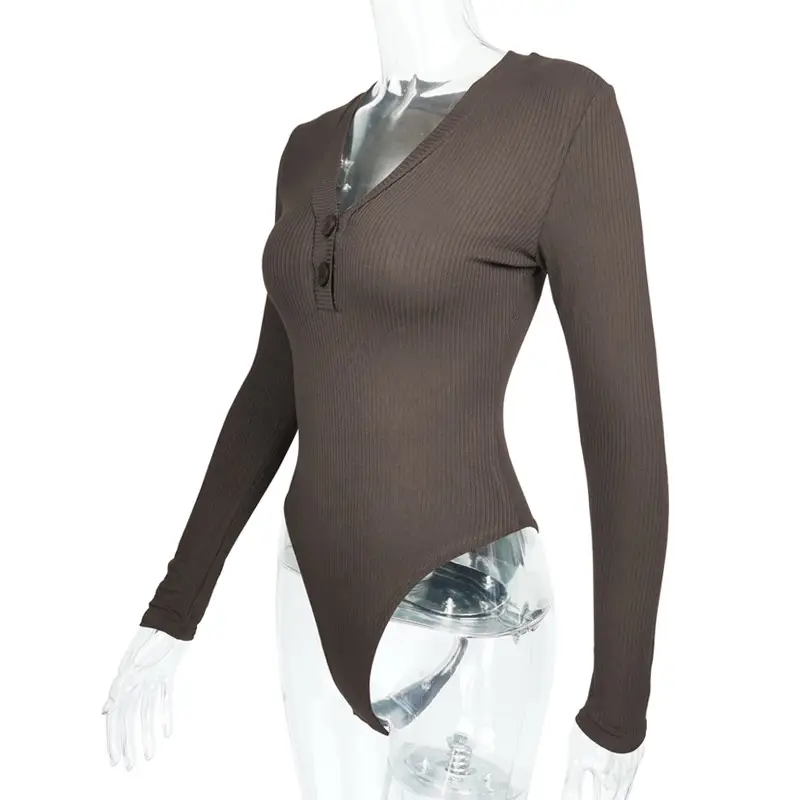Black Slim Fit Button Long Sleeve Top for Women — feature 22