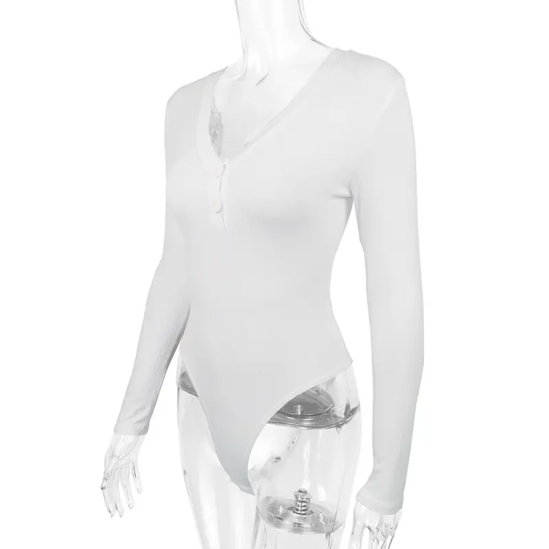 Black Slim Fit Button Long Sleeve Top for Women — feature 25