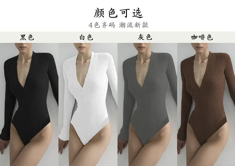 Black Slim Fit Button Long Sleeve Top for Women — feature 3