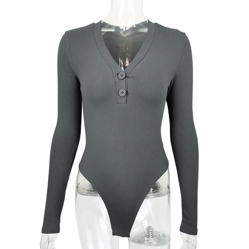 Black Slim Fit Button Long Sleeve Top for Women - Image 3