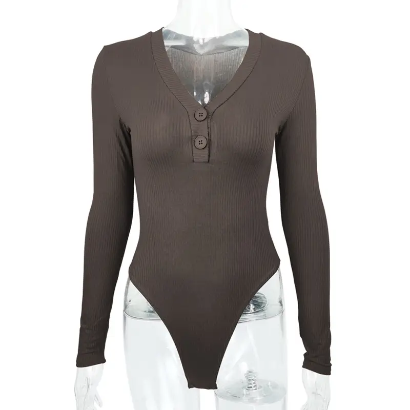 Black Slim Fit Button Long Sleeve Top for Women - Image 4