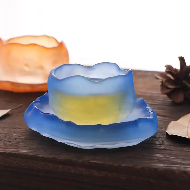 Pink Crystal Tea Cup Cover Bowl Set - Image 9