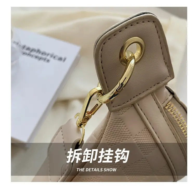 Women Quilted Zipper Crossbody Bag Beige Large Capacity — feature 10