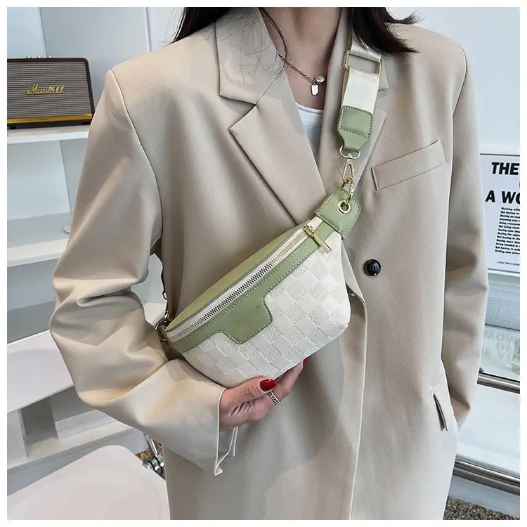 Women Quilted Zipper Crossbody Bag Beige Large Capacity — feature 18