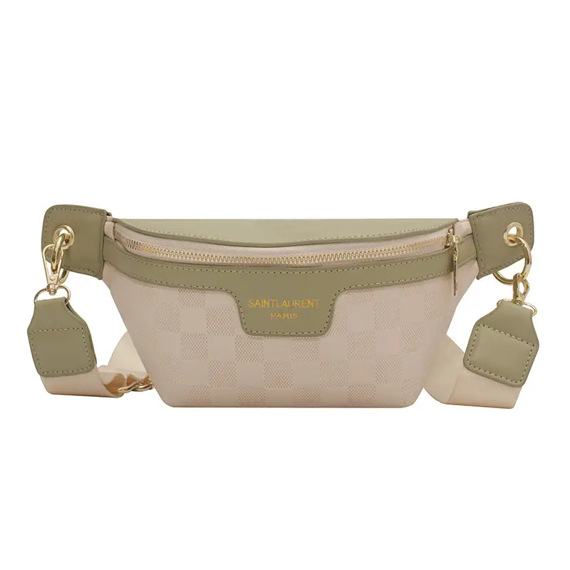 Women Quilted Zipper Crossbody Bag Beige Large Capacity — feature 2