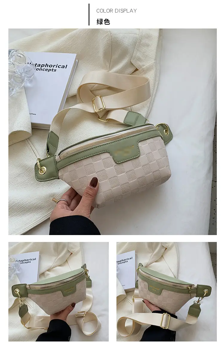 Women Quilted Zipper Crossbody Bag Beige Large Capacity — feature 24