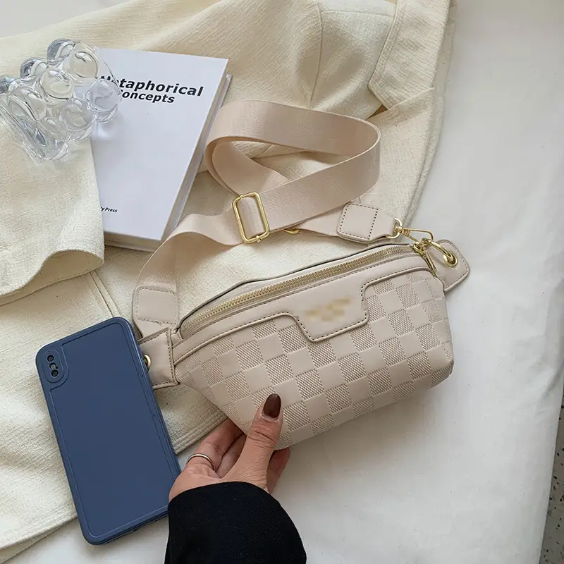Women Quilted Zipper Crossbody Bag Beige Large Capacity — feature 32