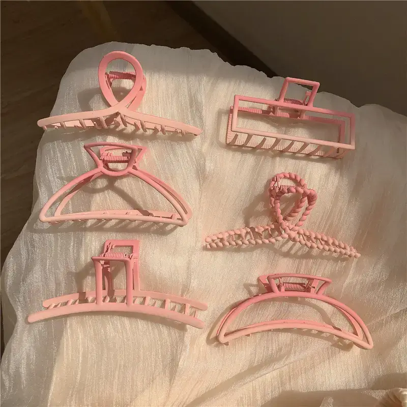 Pink Metal Hairpin for Women Summer Back of Head Disc Hair Large Grab Shark Hairpin Hair Clip Headwear