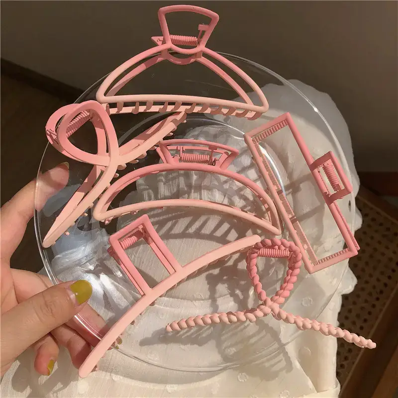 Pink Metal Hairpin for Women Summer Back of Head Disc Hair Large Grab Shark Hairpin Hair Clip Headwear