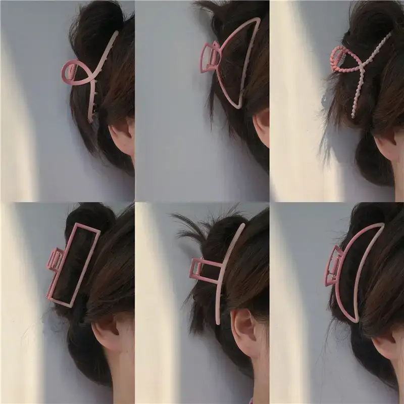 Pink Metal Hairpin for Women Summer Back of Head Disc Hair Large Grab Shark Hairpin Hair Clip Headwear
