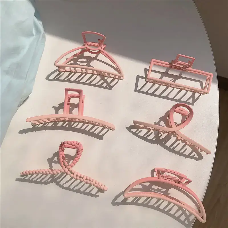 Pink Metal Hairpin for Women Summer Back of Head Disc Hair Large Grab Shark Hairpin Hair Clip Headwear